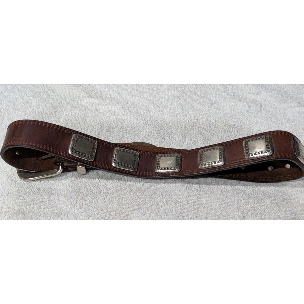 Vintage Billy Belts California Western Leather Belt Silver Conchos Size 30 USA - Picture 4 of 16